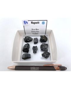 Magnetite xls; Kirov Mine, Chibiny Kola, Russia; Gerd Tremmel collection; 8 x Min
