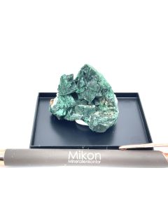 Malachite pseudomorph after Azurite xls; Tsumeb Mine, Otavi Bergland, Namibia; Scab