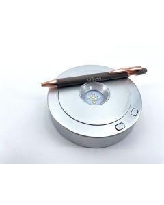 LED rotating base; round, silver, with 7 LED's; 10 pieces