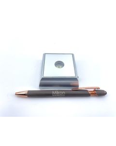 LED Base; angular, silver, with 2 LED's; 1 piece