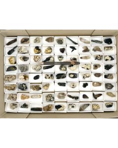 Aegirine xls, Smoky Quartz xls, Feldspar xls; Mt. Malosa, Zomba, Malawi; 1 unique flat (518)