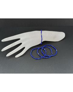 Bracelet, Lapis Lazuli (faceted) and a real silver sphere, 3 mm spheres, 1 piece