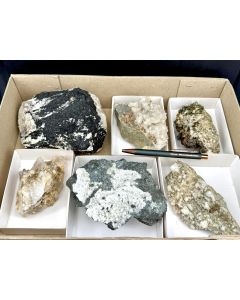 Rutile, schorl, rock crystal etc.; Binntal, Valais, Switzerland; 1 flat; unique
