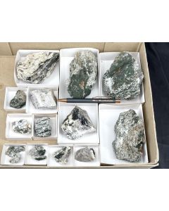 Rutile, Schorl xls; Binn Valley, Valais, Switzerland; 1 lot with 18 pieces; unique
