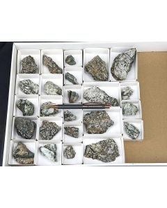 Chromium Actinolite, Garnet (xls); Wanni Glacier, Binn Valley, Switzerland; 1 lot with 24 pieces; unique
