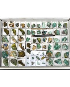 Osarizawaite, Parnauite, Philipsbornite xls; Grandview Mine, Grand Canyon, AZ, USA; 1 unique flat
