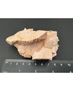 Rhodochrosite, Quartz, Pyrite xls; Kassandra Mine, Chalkidiki, Greece; Gerd Tremmel collection; Scab; unique piece
