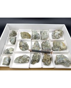 Scorodite xls, partly with Schultenite xls; Gold Hill Mine, UT, USA; 1 unique flat
