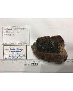 Uraninite - polished piece; 252 mine, Schneckenstein, Sachsen, Germany; Scab; unique piece