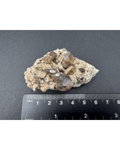 Smoky Quartz xls, Microcline xls; Mt. Malosa, Zomba, Malawi; Scab; unique piece
