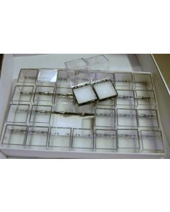 Perky boxes 1 1/4 inch cube, 1 tray of 28 pieces, with styrofoam inserts
