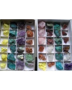 Mixed minerals from all over the world; "colorful"; 1 lot with 10 random flats