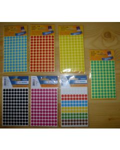 Adhesive lables (dots) pink, 8 mm diameter, 1 small package, Made in Germany (!)