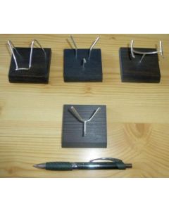 Wooden stand with bending display made of real silver! ("V"-shape)