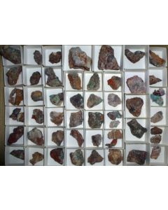 Ashburtonite xx, Caledonite xx, Linarite xx etc., Tonopah-Belmont Mine, AZ, USA, 1 flat