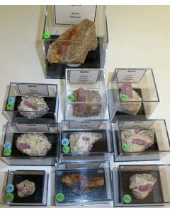 Ruby crystals on matrix, Tanzania, 1 lot of 10 top end specimen