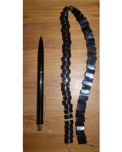 Bead string with 10 mm hematite half moon shaped beads, 45 cm long, 1 piece