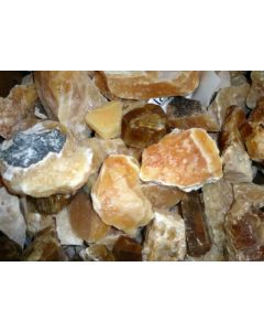 Calcite, honey calcite; orange, raw; Mexico; 100 kg