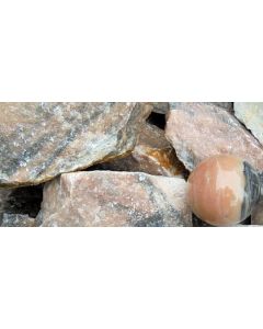 Calcite, orange, fine grained, Madagascar, 1 kg