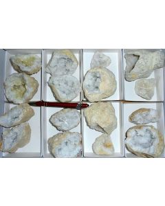 Quartz-geode (large, open), Morocco, 1 flat (8 selected pairs)
