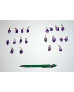 Amethyst-crystal with clip (golden) 50 pieces