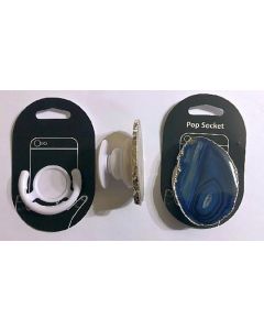 Cell phone holder (foldable) with agate slice (blue), 1 piece