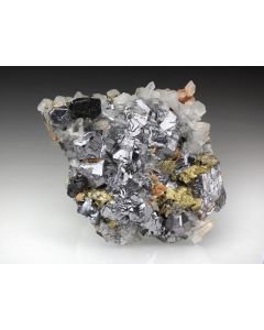 Galena, Pyrite, Arsenopyrite, Calcite, Rhodochrosite etc. sulphide crystals on matrix, Trepca, Kosovo, 1 flat with 4-8 specimen