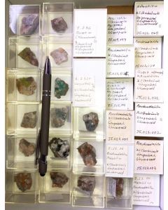 Mixed minerals from Silberbrünnle Mine, Black Forest, Germany, 1 lot of 29 pieces. 