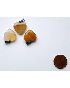 Gemstone pendant, chain pendant; heart, citrine (golden healer), approx. 2 cm; 1 piece

