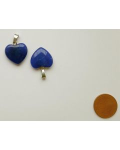 Gemstone pendant, chain pendant; heart, lapis-lazuli, approx. 2 cm; 1 piece

