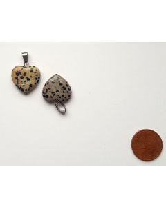 Gemstone pendant (necklace pendant) heart 20mm, leopard skin jasper - jaspis, 1 piece