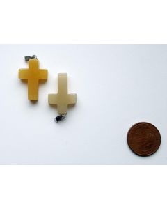 Pendant, 2.5 cm (cross with loop), 1 piece, citrine (golden healer)