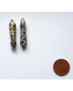 Stone pendant, large, leopard skin jasper - jaspis, 1 piece
