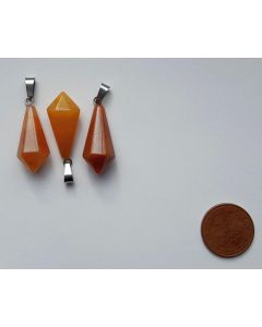 Stone pendulum pendant, elongated, citrine (golden healer), 1 piece