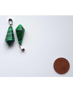 Stone pendulum pendant, elongated, malachite, 1 piece