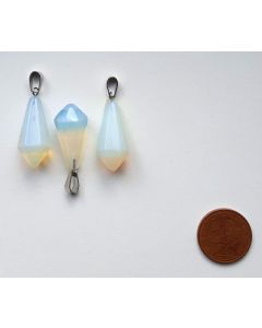 Stone pendulum pendant, elongated, opalite, 1 piece