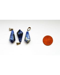 Stone pendulum pendant, elongated, sodalite, 1 piece
