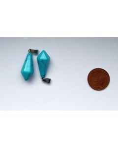 Stone pendulum pendant, elongated, turquoise, 1 piece