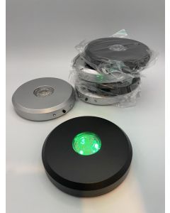 LED Base; round, silver, with 15 LED's; 1 piece