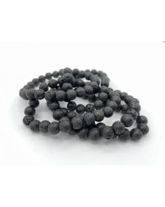 Wirst band for men, lava, rough, 8 mm spheres, 1 piece