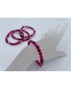 Bracelet, dyed agate, faceted beads, 6 mm, 1 piece