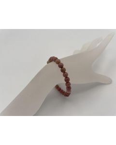 Wrist band, thulite, 6 mm spheres, 1 piece