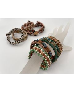 Leather wrist band with beads, 1 piece