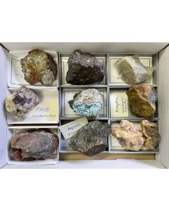 Mixed minerals from the Harz mountains; Harz Mountain mix, Germany; 1 flat