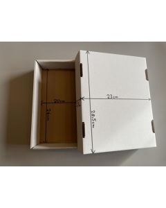 Folding boxes; with lid, half size, 10,2inch x 7,8inch x 2,16inch; 100 pieces