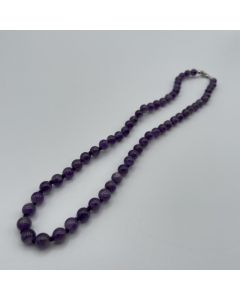 Necklace with 6 mm amethyst spheres (top colour!) , 45 cm long, 1 piece