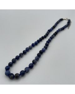 Necklace with 6 mm sodalite spheres, 45 cm long, 1 piece