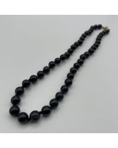 Necklace with 8 mm dumortierite spheres, 45 cm long, 1 piece