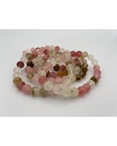 Bracelet, iced agate, multicolored, 8 mm, 10 piece