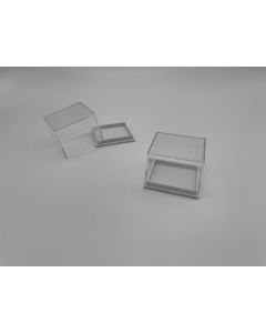Thumbnail Box, Acrylic Box, T4H; white, 1 1/2 x 1 2/5 x 1 1/4 inch (41 x 35 x 32 mm); 10 pcs